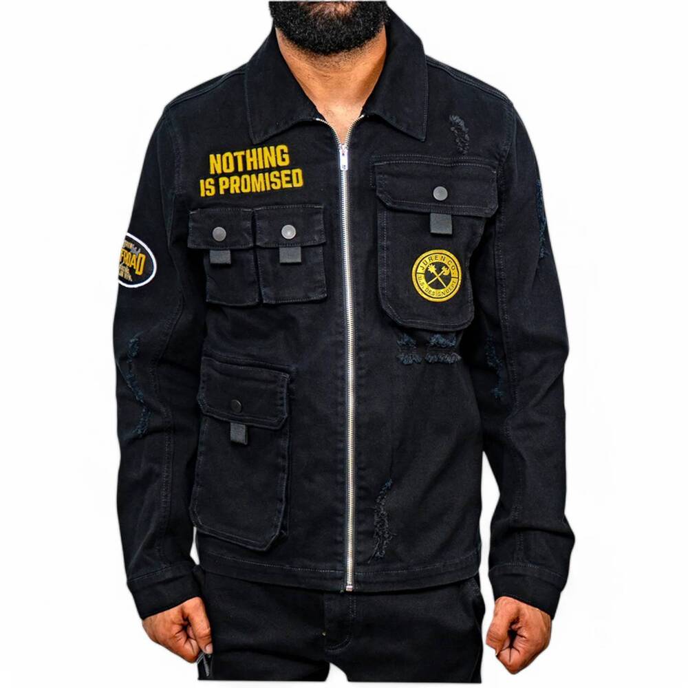 NEW JUREN nothing is promised jacket in black